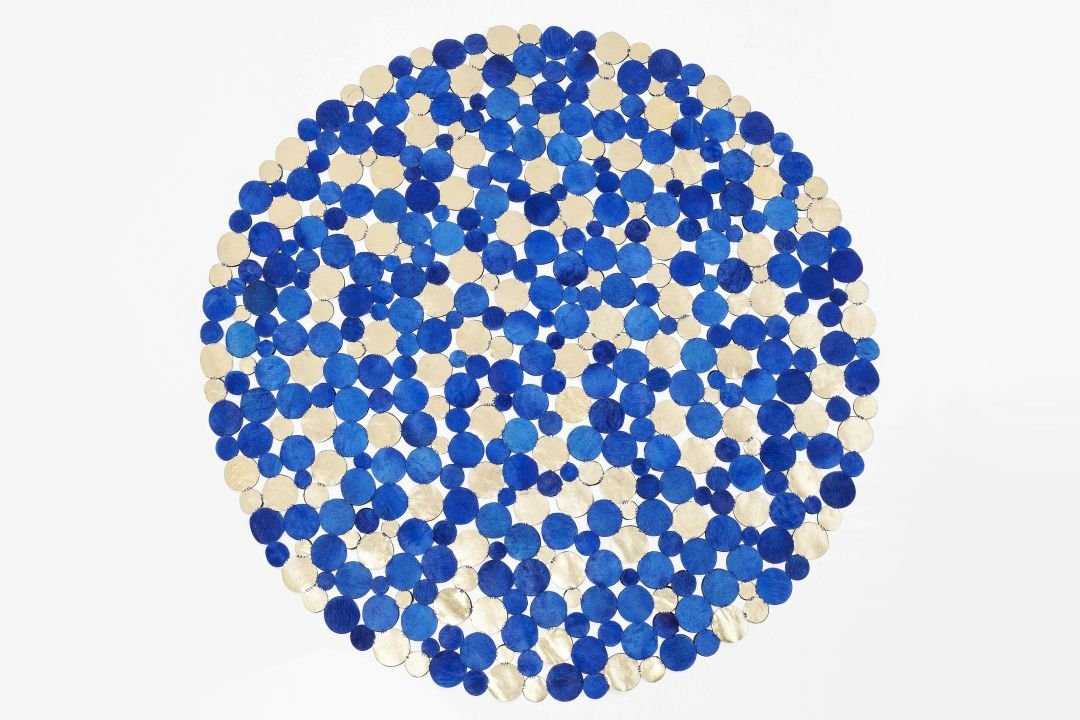 KARE Teppich Circle Blau-Gold 61306