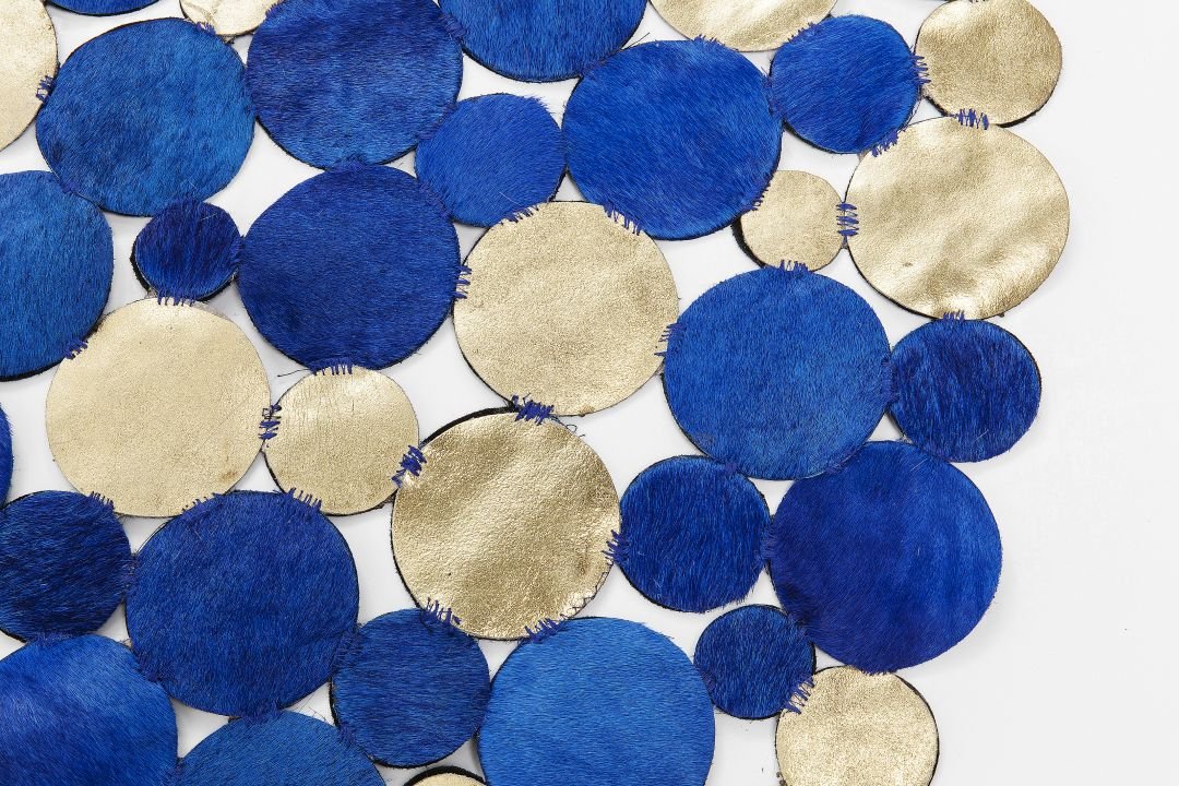 KARE Teppich Circle Blau-Gold 61306