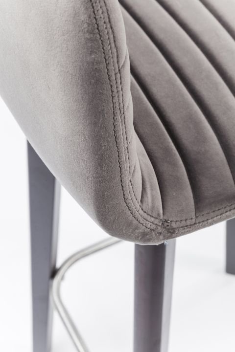 KARE Barhocker Lara Velvet Silver 81235