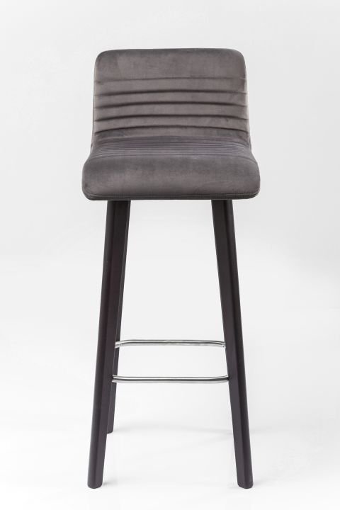 KARE Barhocker Lara Velvet Silver 81235