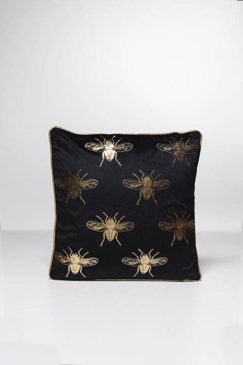 KARE Kissen Bee Schwarz 45x45cm 61659
