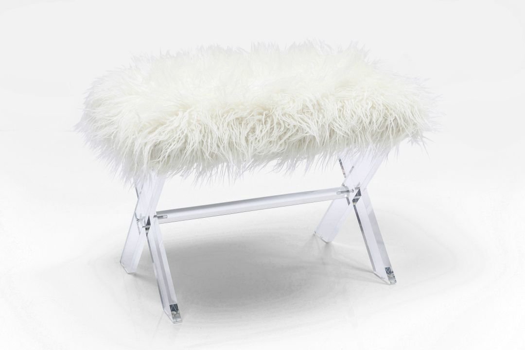 KARE Hocker Visible Fur Weiß 81580