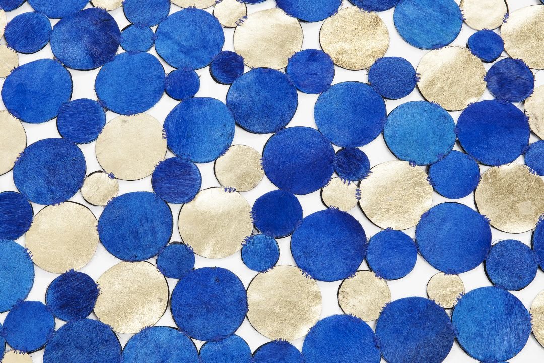 KARE Teppich Circle Blau-Gold 61306