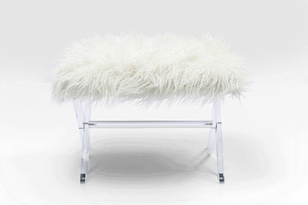 KARE Hocker Visible Fur Weiß 81580