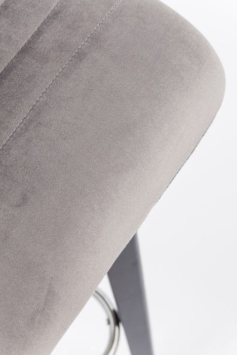 KARE Barhocker Lara Velvet Silver 81235